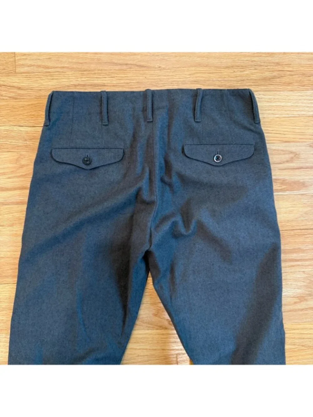 Double RL RRL Grey Wool Straight Fit Officer Trousers 30/27